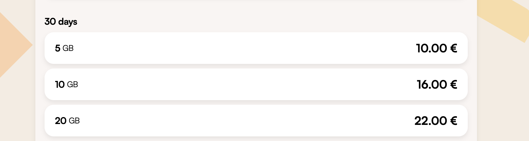 Interface et tarifs Airalo eSIM pour le Japon