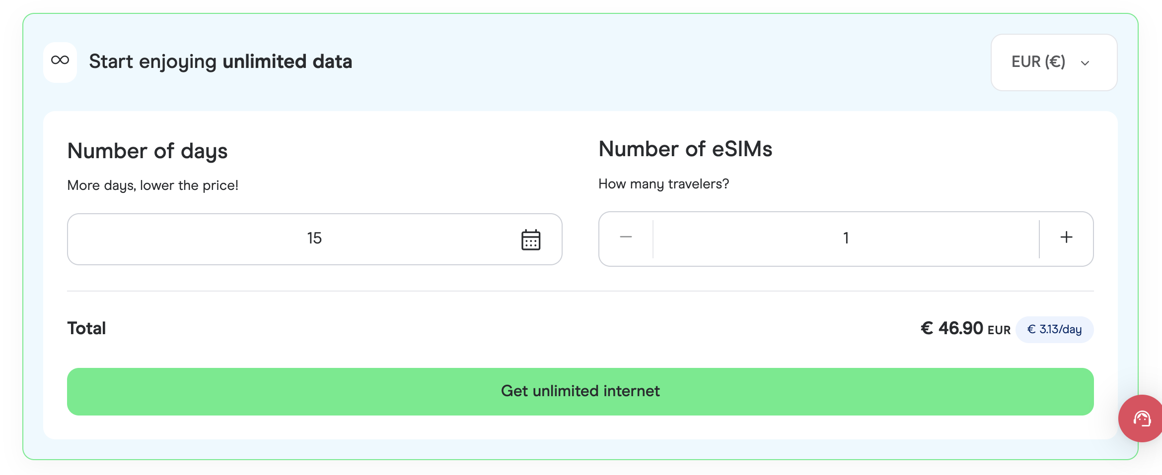 Interface et tarifs Holafly eSIM pour le Japon